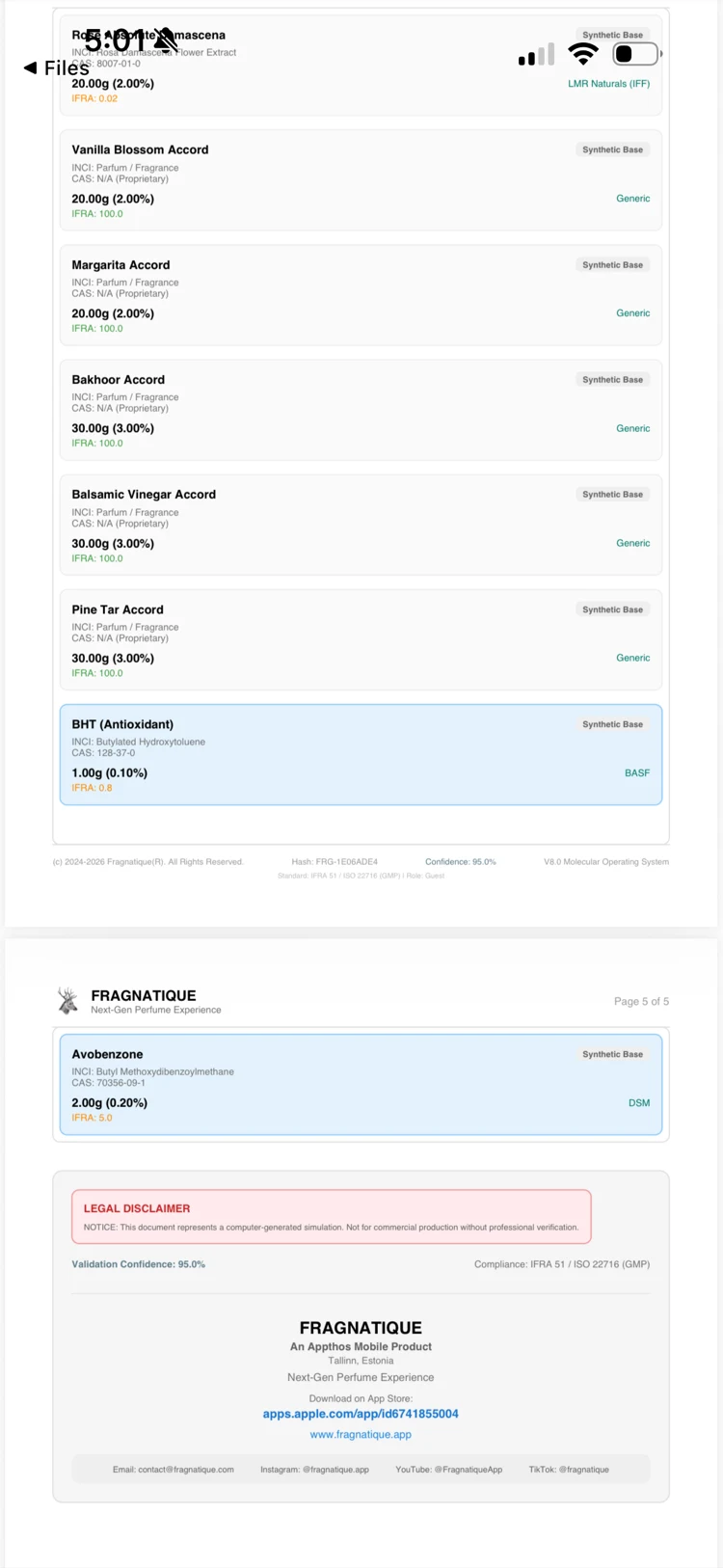 Manufacturing recipe page